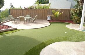 neatly installed lawn artifical grass